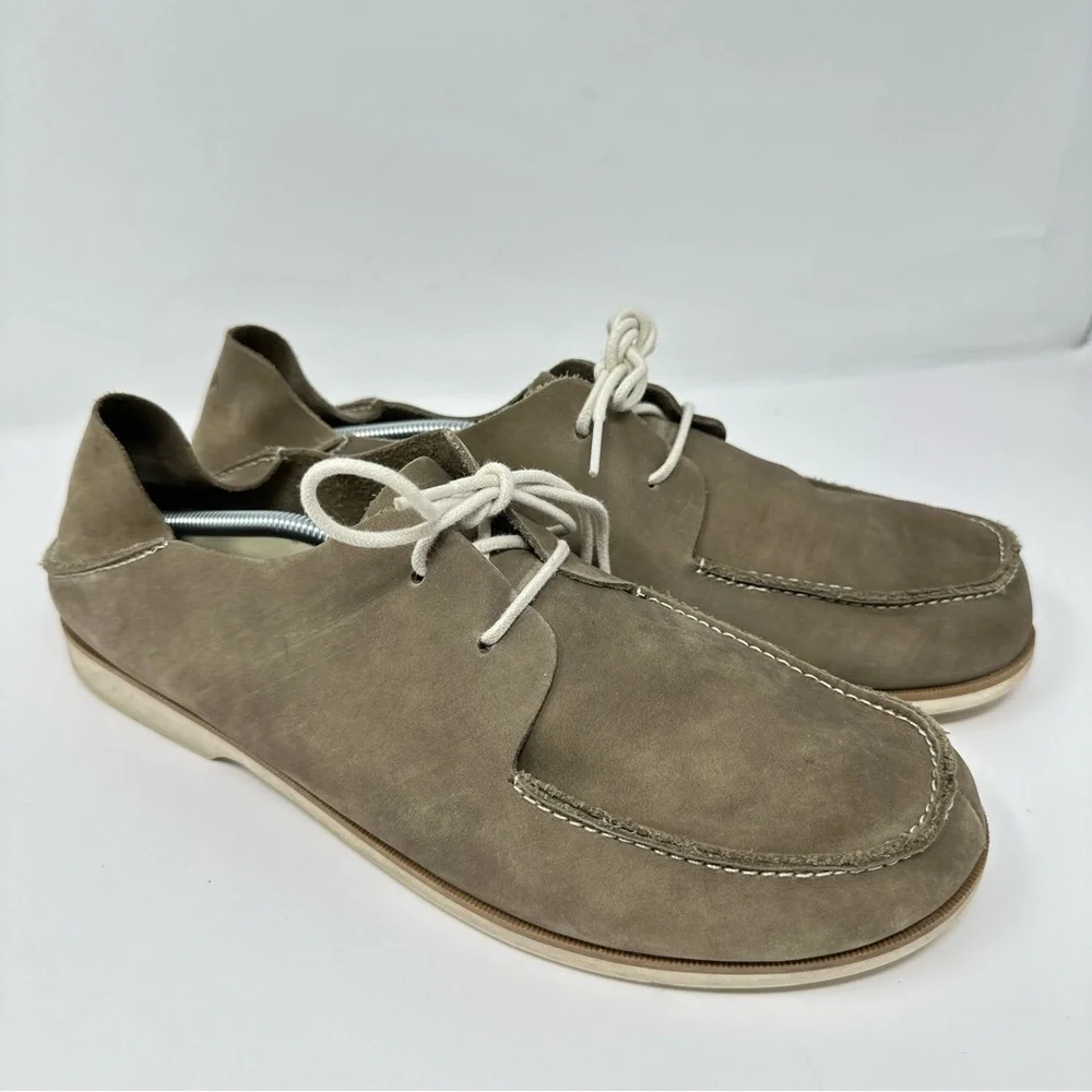 Olukai Holokai Leather Lace Up Boat Shoes Loafers